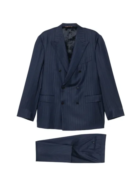 Canali double-breasted pinstripe suit