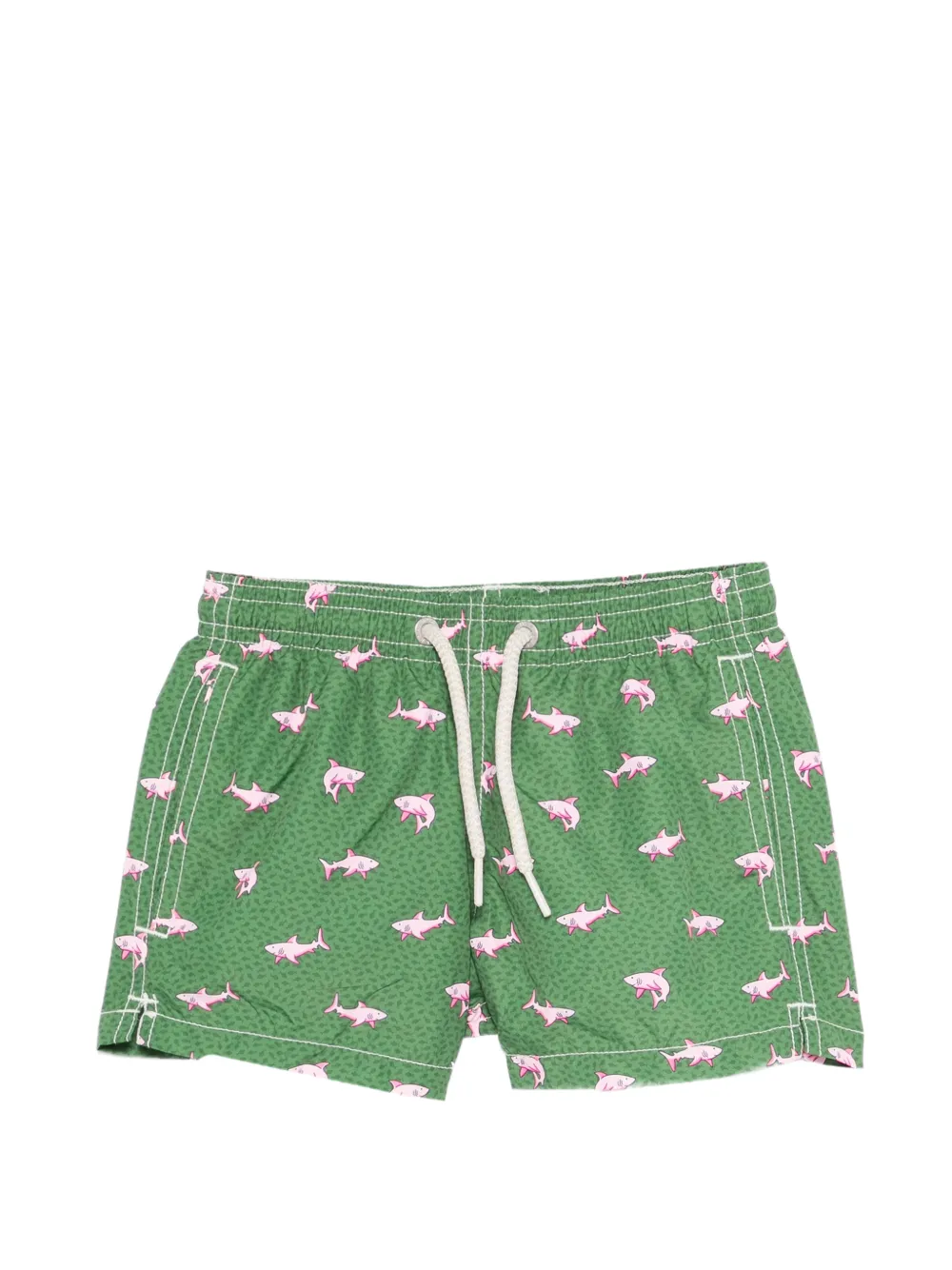 MC2 Saint Barth Kids shark-print swim shorts - Grün