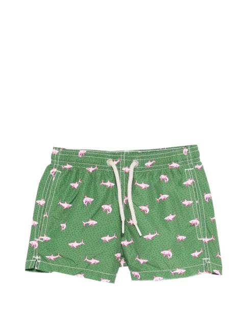 MC2 Saint Barth Kids Bermuda de praia com estampa de tubarão