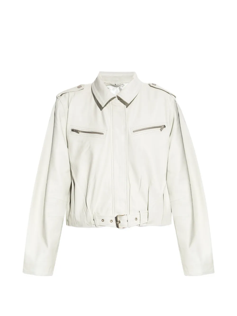 Gestuz belted epaulette jacket - Bianco