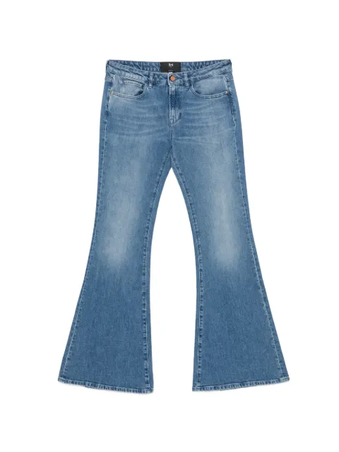 3x1 jeans acampanados con efecto desgastado