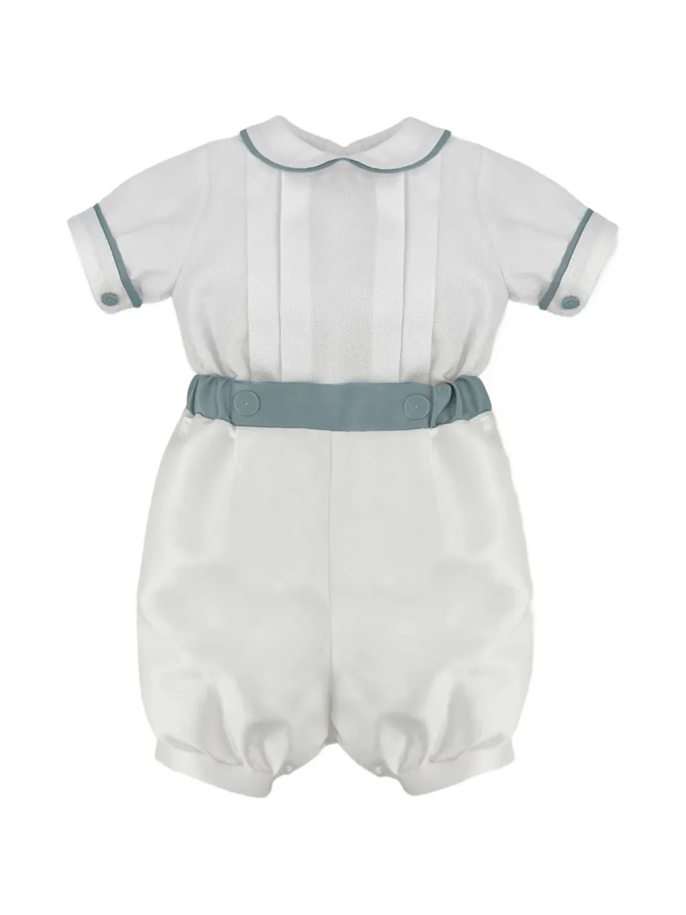La Stupenderia jacquard pintuck romper - Bianco