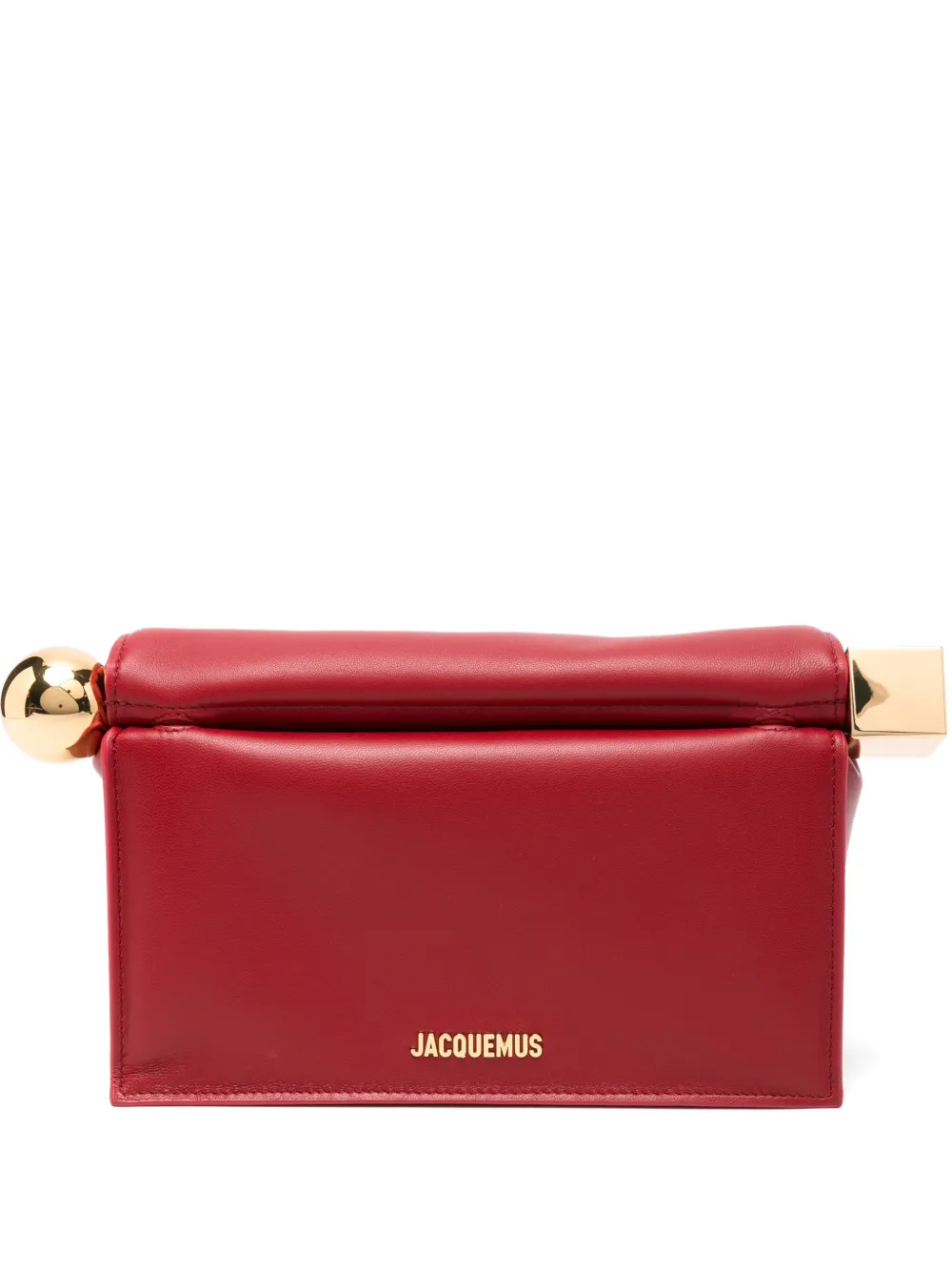 Jacquemus Rond Carré sphere-detail cube-detail clutch bag - Rosso