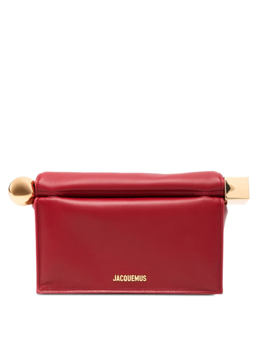 Jacquemus Rond Carré sphere-detail cube-detail clutch bag - Rosso