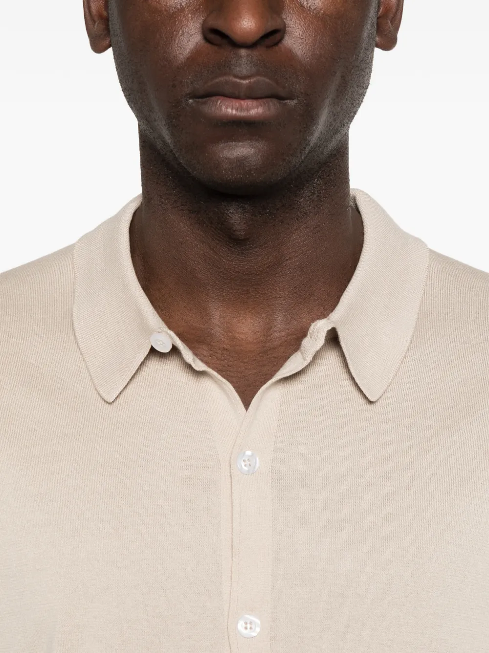 John Smedley Folke overhemd met korte mouwen Beige