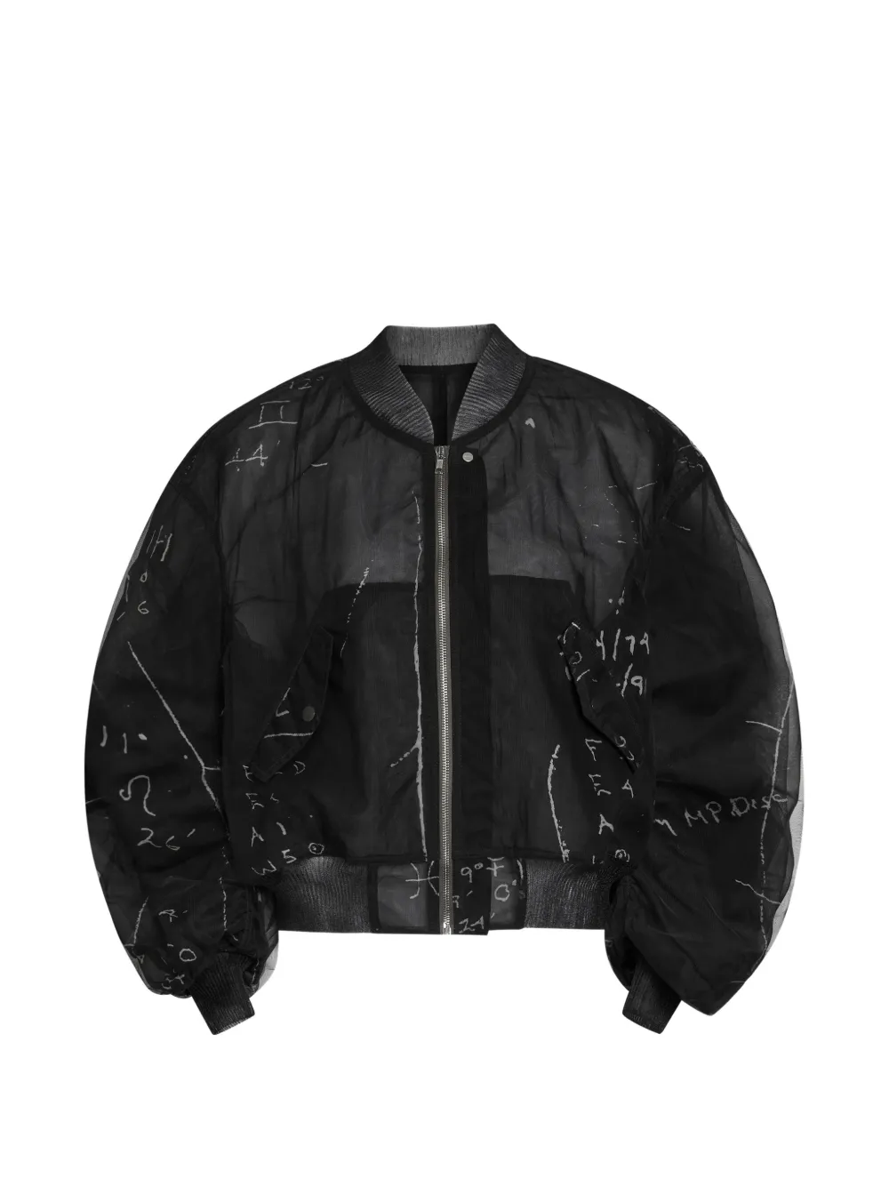 Rick Owens zip printed jacket - Schwarz