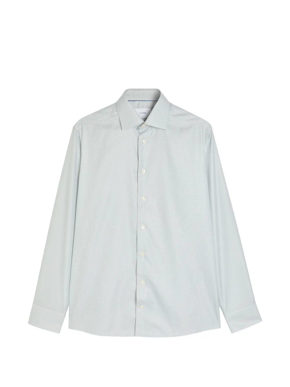 Eton Camicia a maniche lunghe con motivo pied-de-poule - Blu