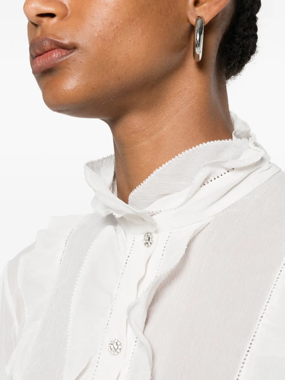 Alberta Ferretti Blouse met ruches Wit