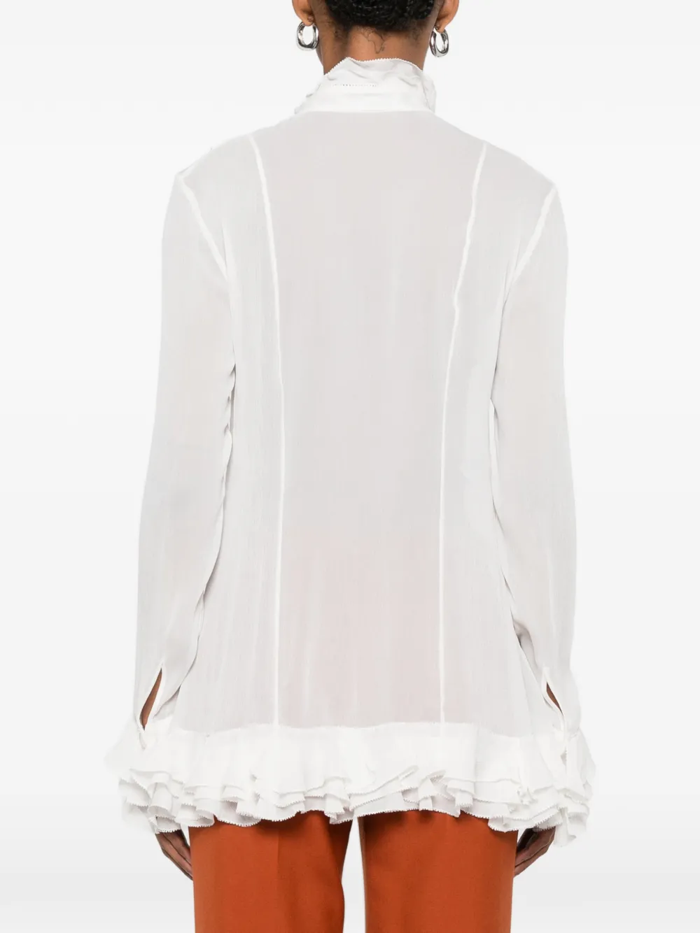 Alberta Ferretti Blouse met ruches Wit