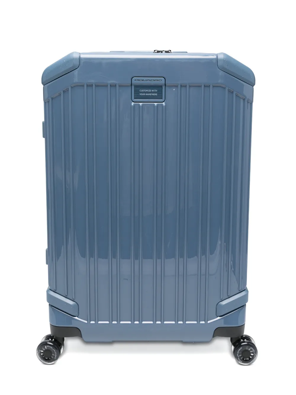 PIQUADRO 4-wheel rigid ribbed suitcase - Blu