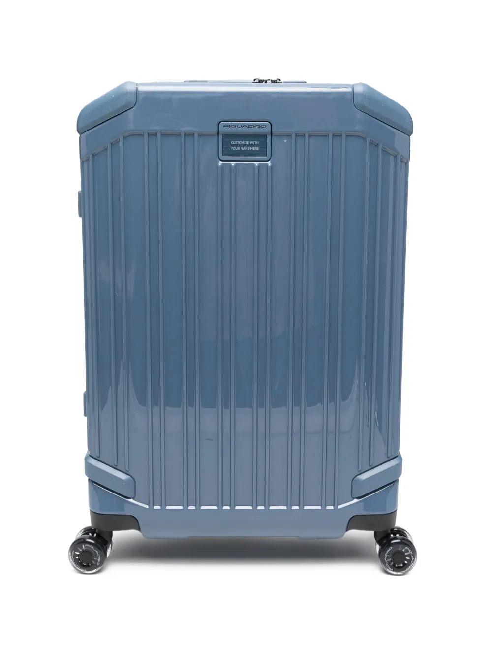 PIQUADRO 4-wheel rigid ribbed suitcase - Blu