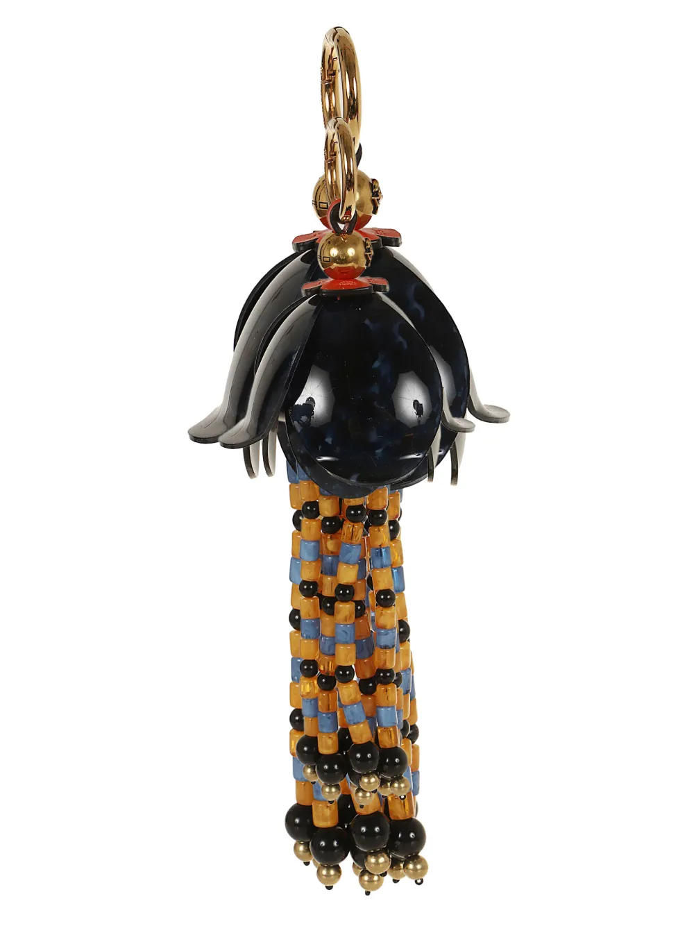 ETRO beaded floral-pendant keyring - Nero