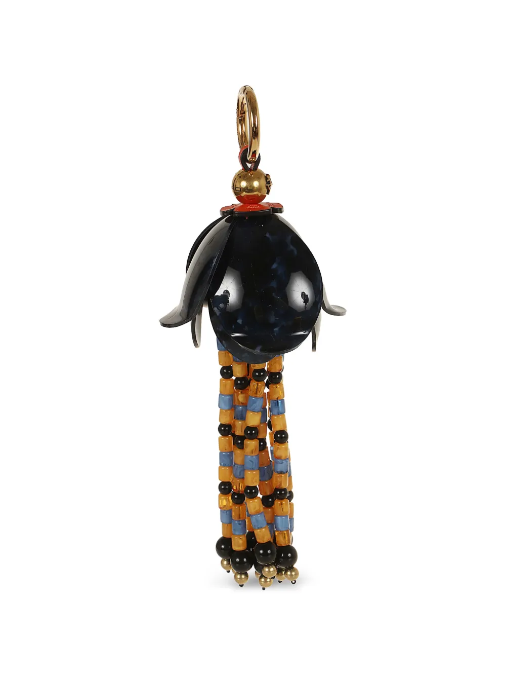 ETRO beaded floral-pendant keyring - Schwarz