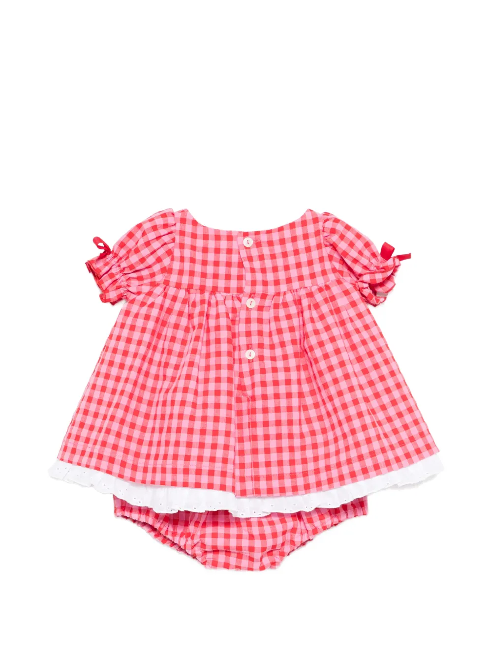 La Stupenderia Tweedelige jurk set met gingham ruit Rood