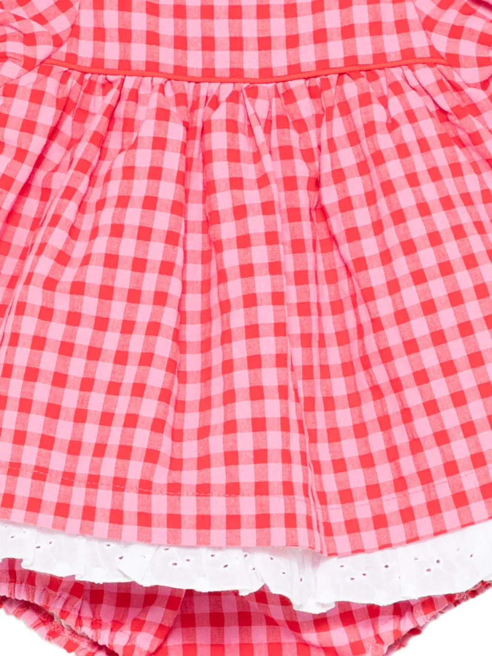 La Stupenderia Tweedelige jurk set met gingham ruit Rood