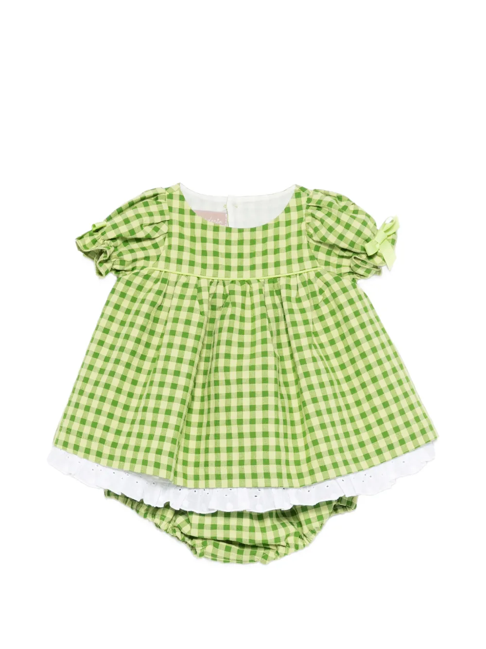La Stupenderia broderie-trim dress set (set of two) - Verde