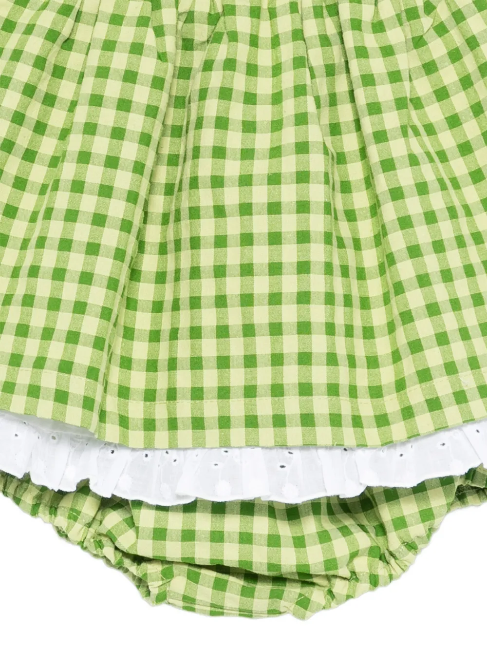 La Stupenderia Tweedelige jurk set met broderie afwerking Groen