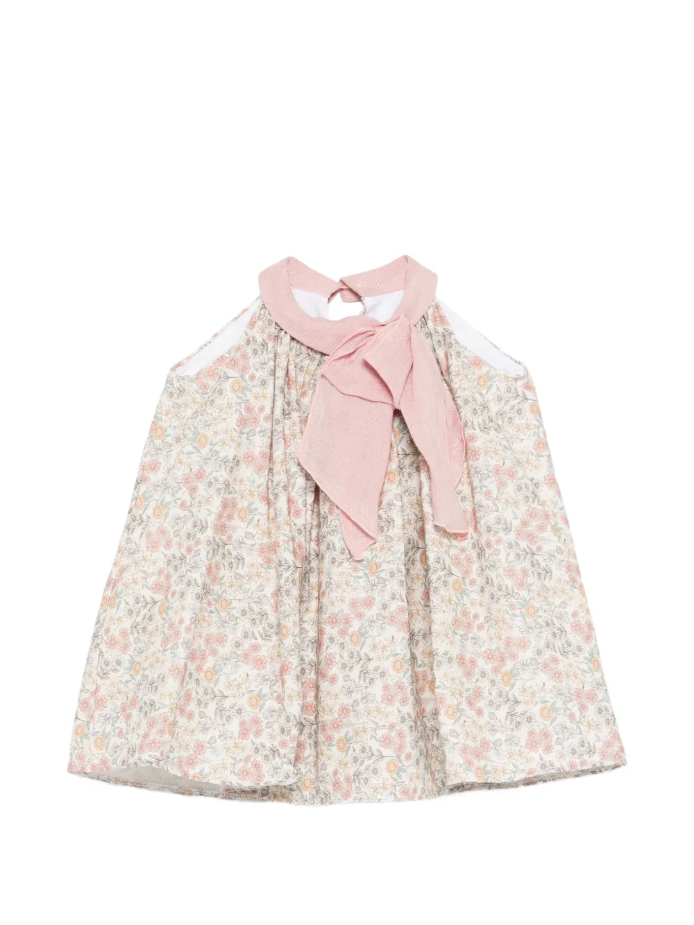 La Stupenderia floral-print bow-detail dress - Toni neutri