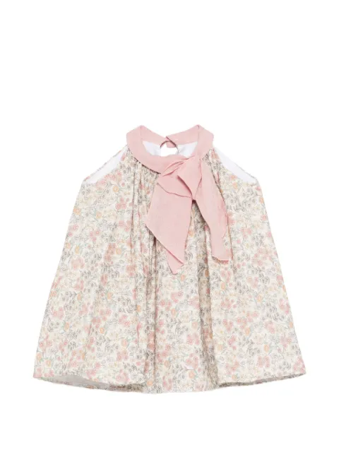 La Stupenderia floral-print bow-detail dress