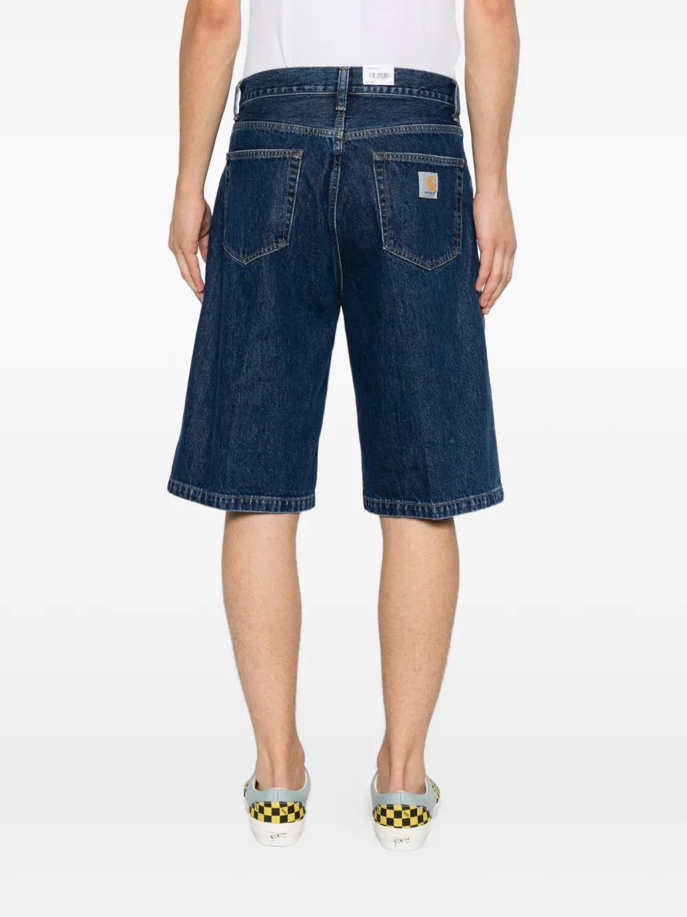 Carhartt WIP Denim shorts met stonewashed-effect Blauw