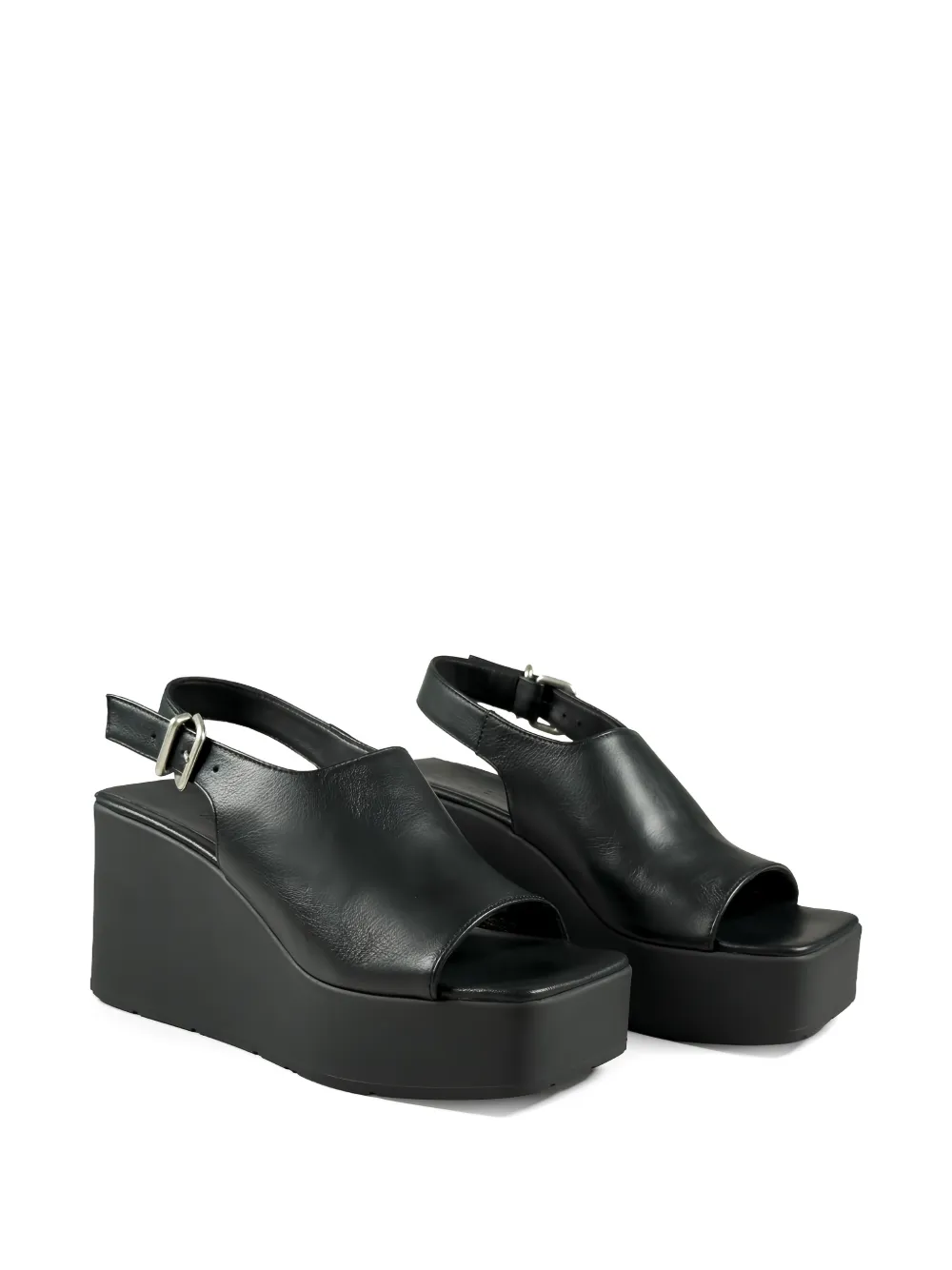 Vic Matie square-toe leather sandals Zwart