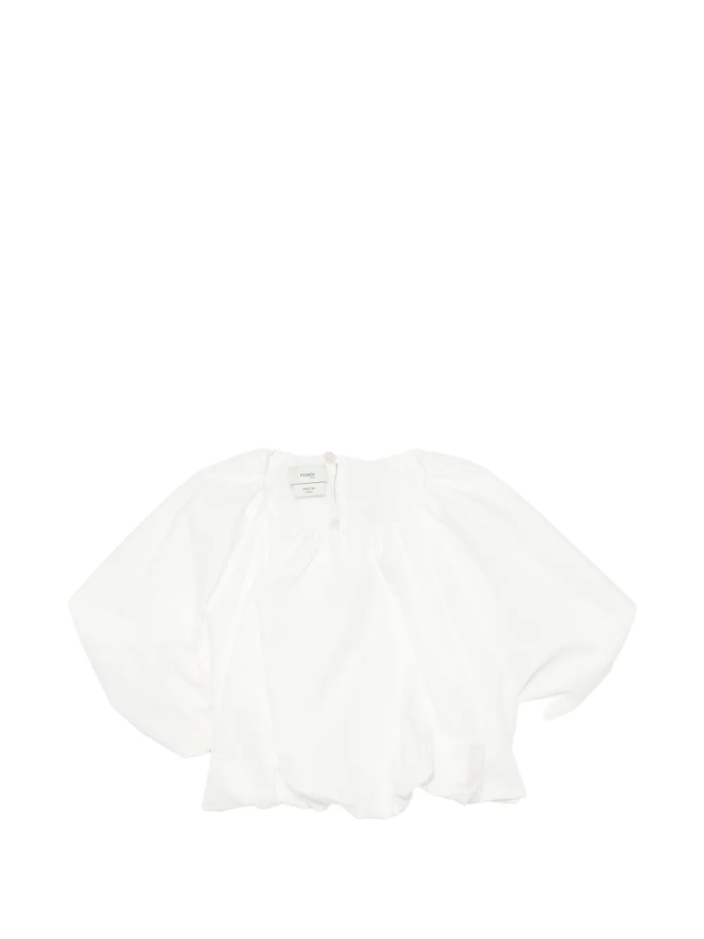Fendi Kids puff-sleeve cropped top - Bianco