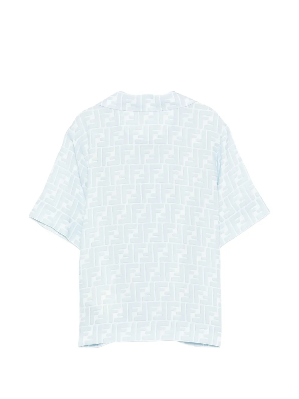 Fendi Kids Shirt met geborduurd FF-monogram Blauw