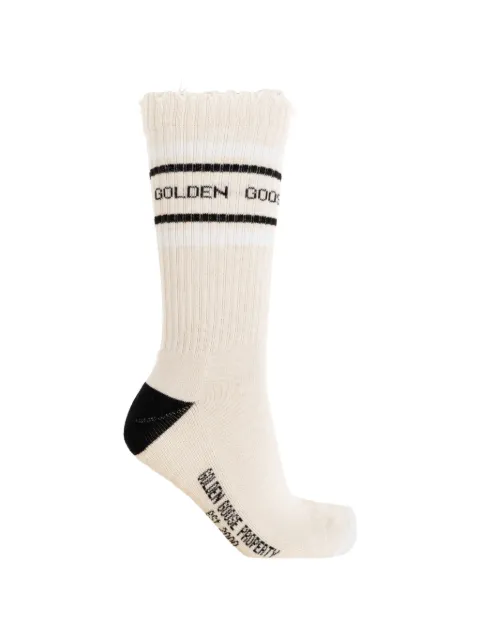 Golden Goose logo-intarsia ribbed-knit socks