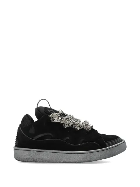Lanvin Curb chain-embellished leather sneakers