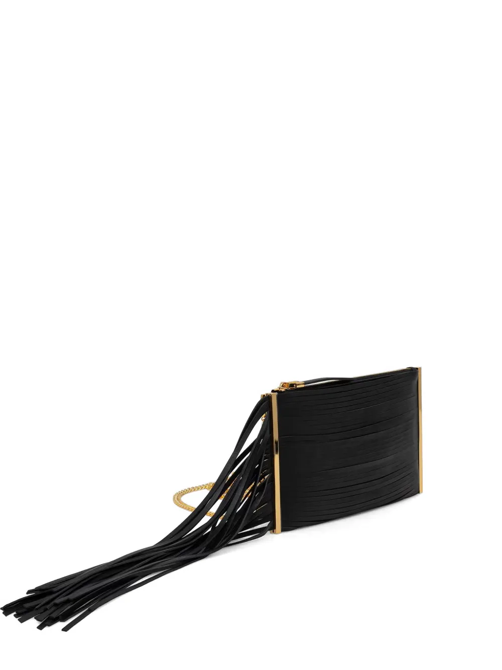 Elisabetta Franchi fringe-detail shoulder bag - Nero
