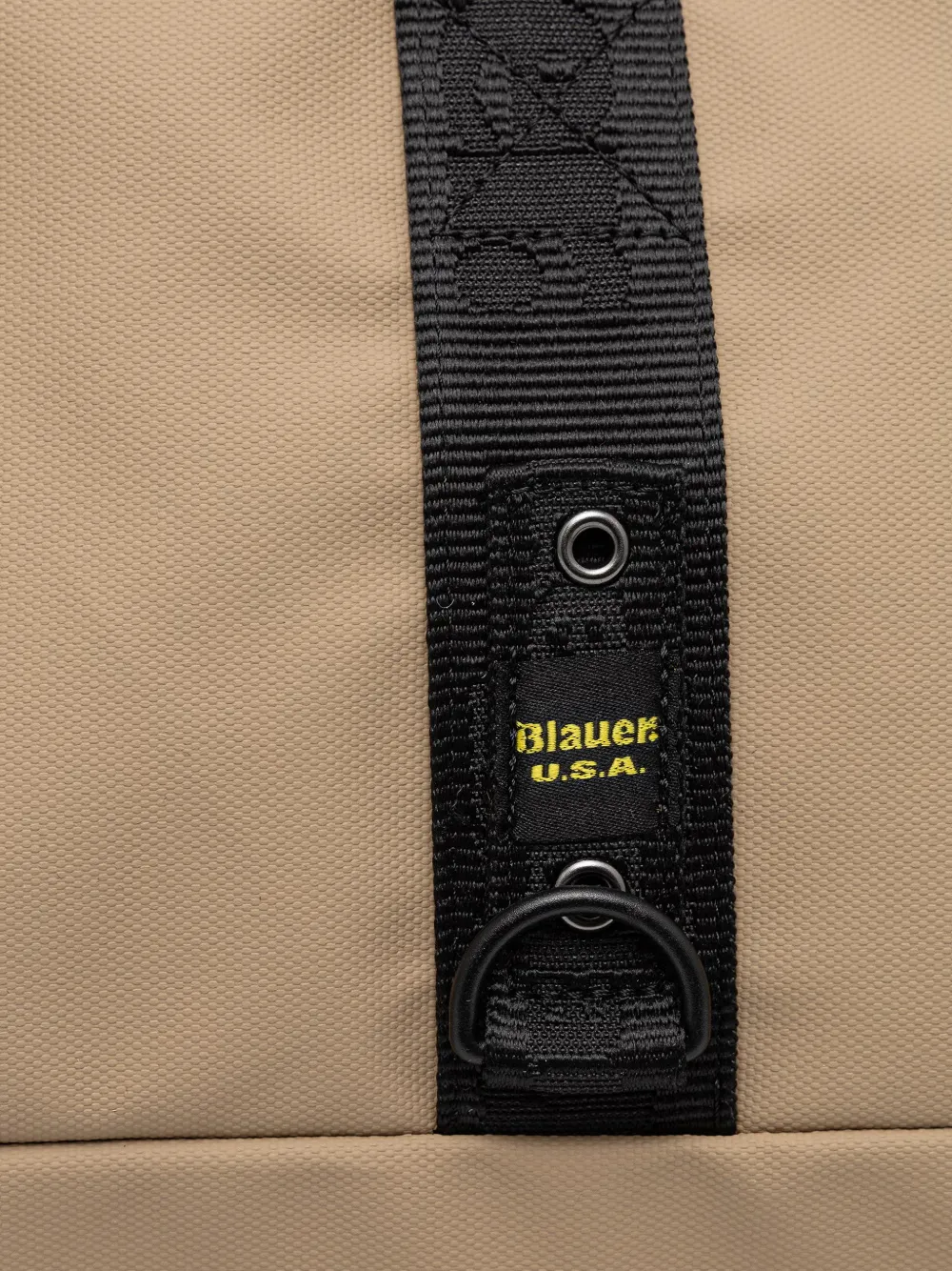 Blauer Duffeltas met logoband Beige