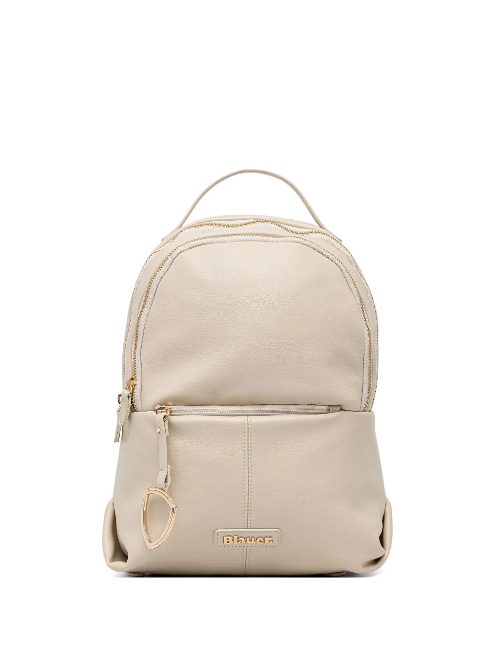 Blauer logo-plaque pebbled backpack - Bianco