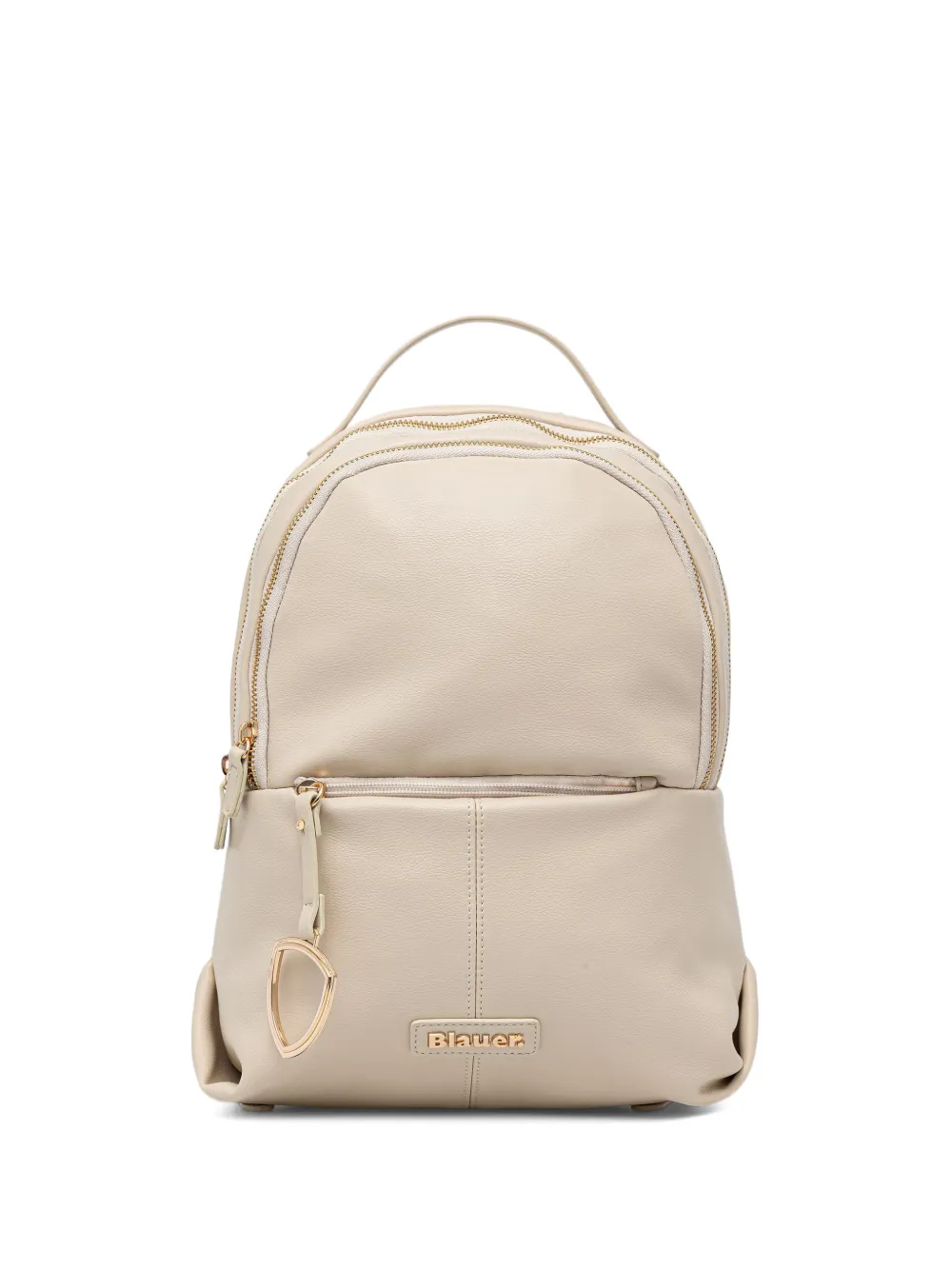 Blauer logo-plaque pebbled backpack - Bianco