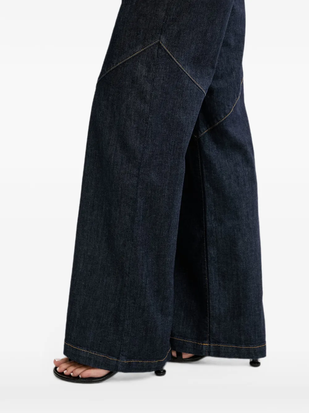 Blugirl Jeans met wijde pijpen en naad detail Blauw