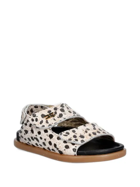 Elisabetta Franchi La Mia Bambina dalmatian-print touch-strap sandals