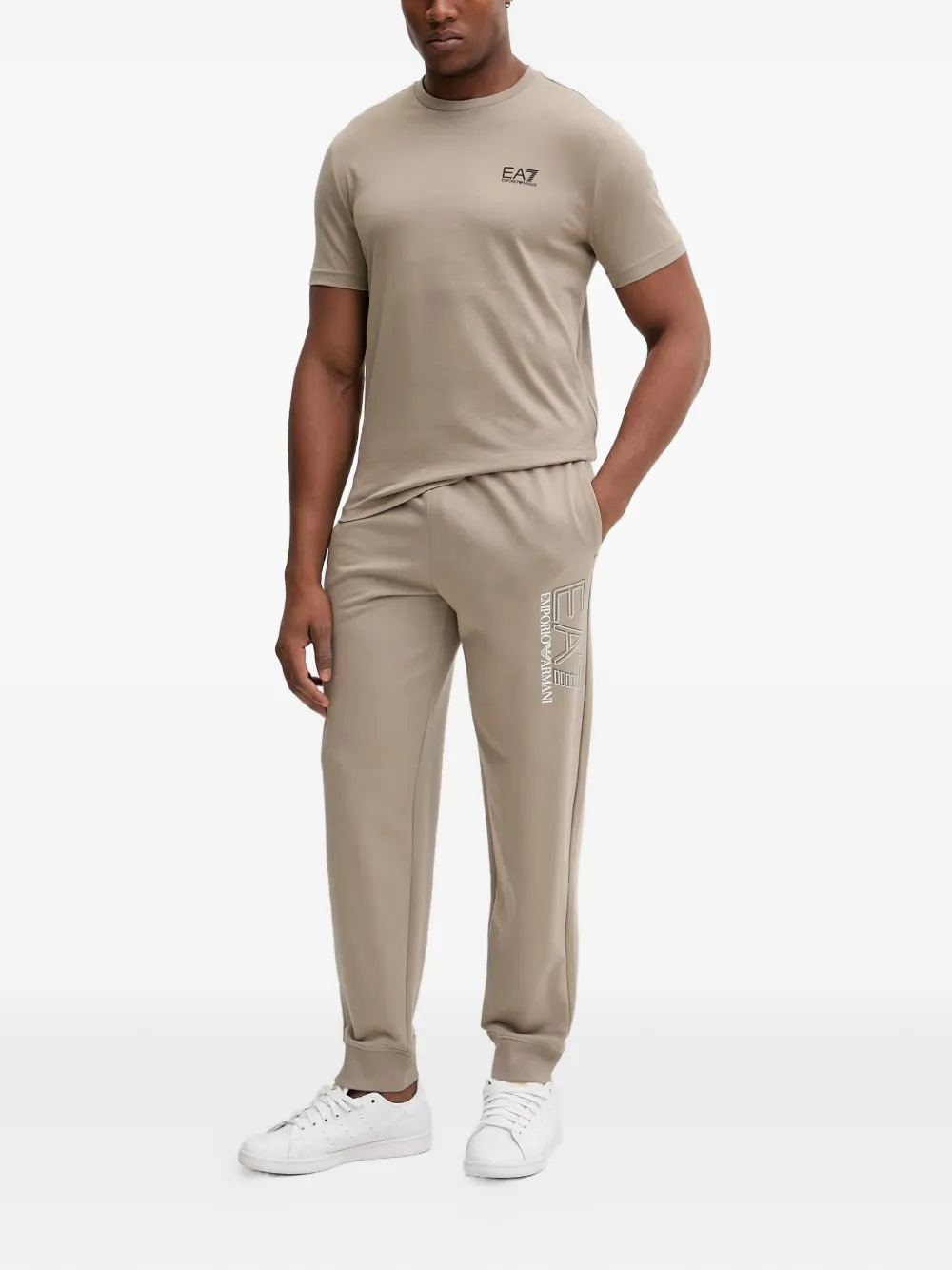 Ea7 Emporio Armani Trainingsbroek met logoprint Beige