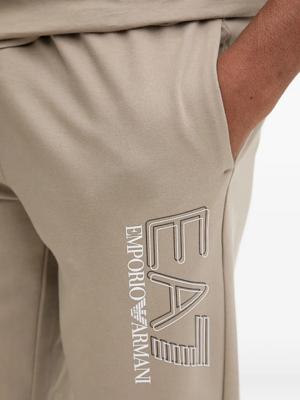 Ea7 Emporio Armani Trainingsbroek met logoprint Beige
