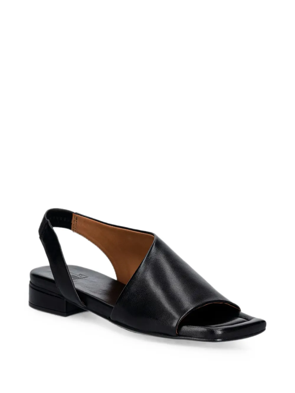 BILLI BI slingback square-toe leather sandals Zwart