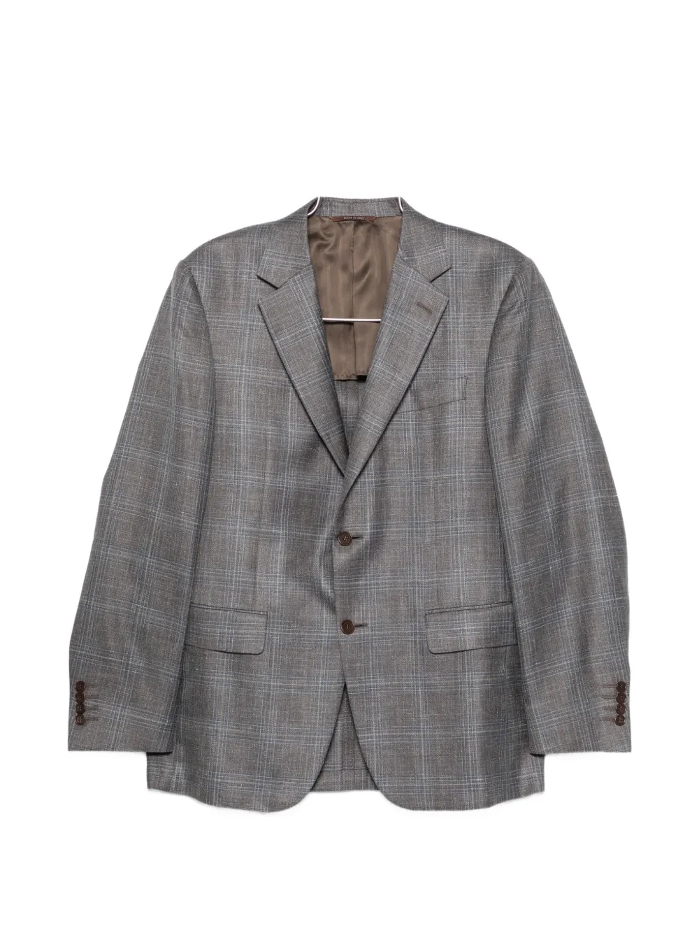Canali check-pattern single-breasted blazer - Grigio