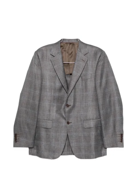 Canali check-pattern single-breasted blazer
