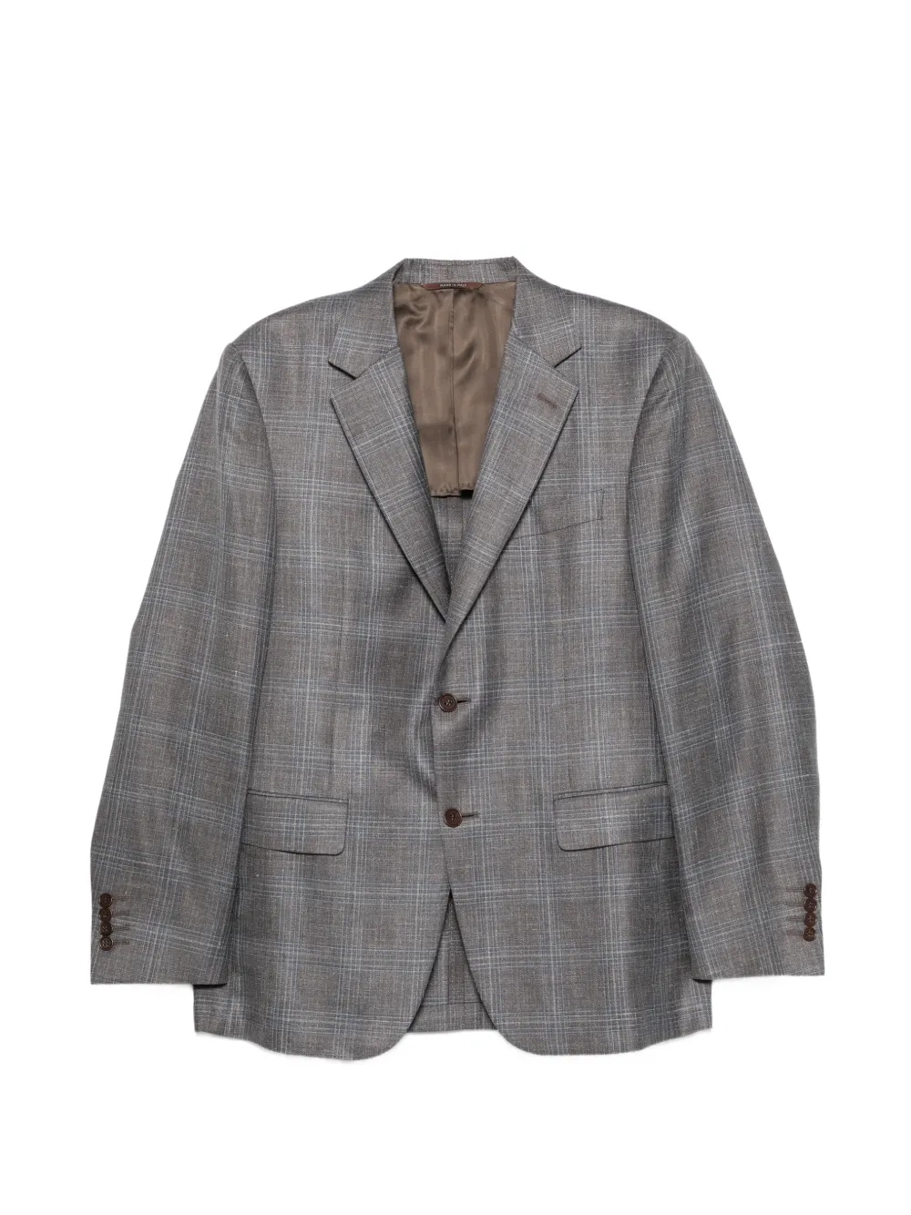 Canali check-pattern single-breasted blazer - Grau