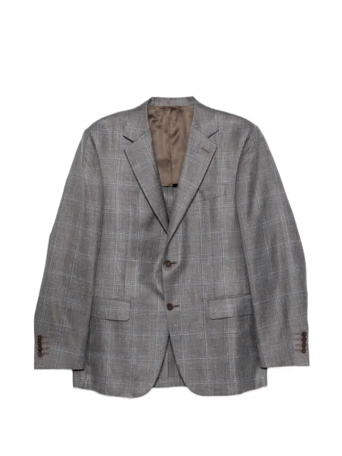Canali check-pattern single-breasted blazer