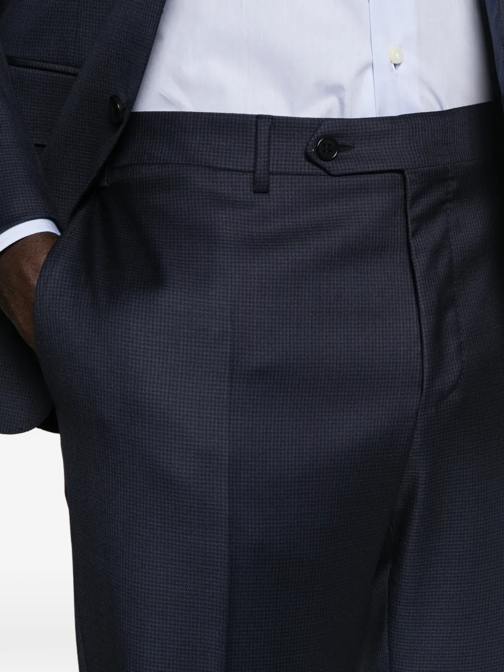Canali Geruit pak met zak Blauw