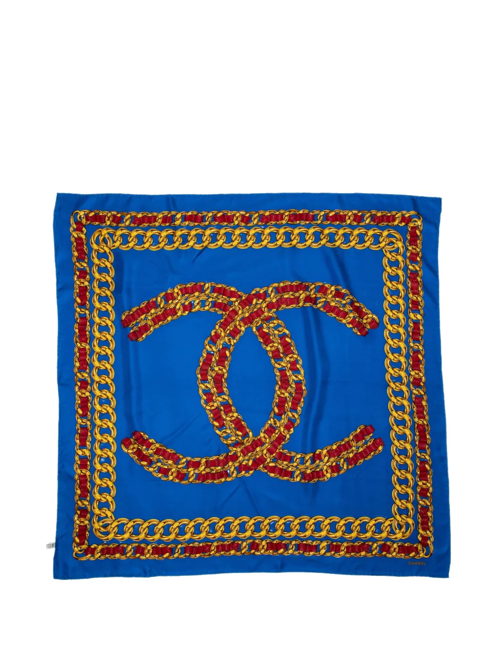 Pre-owned Chanel Cc Chain Scarf In Blue