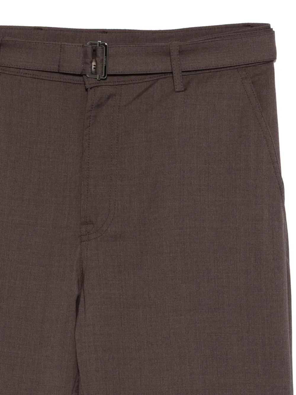 Canali Impeccabile wollen broek met ceintuur Bruin