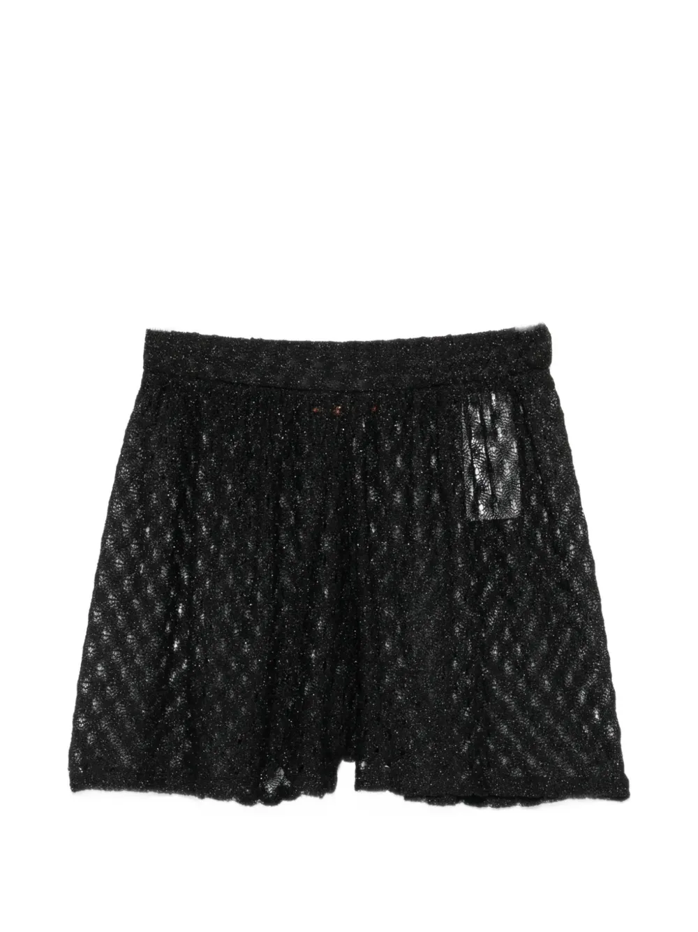 Missoni crochet-knit lamé shorts - Black