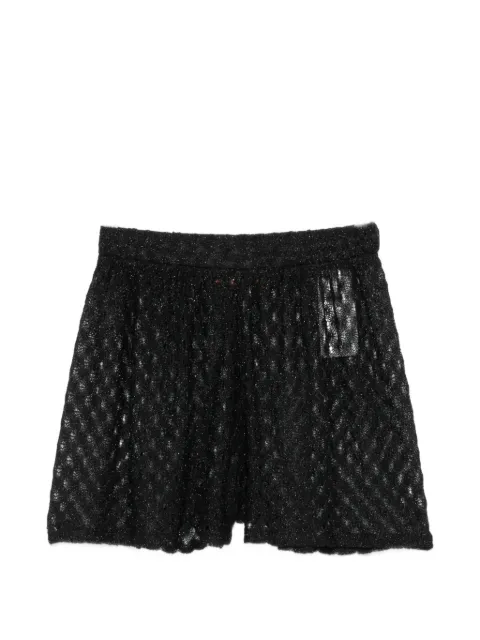 Missoni crochet-knit lamé shorts