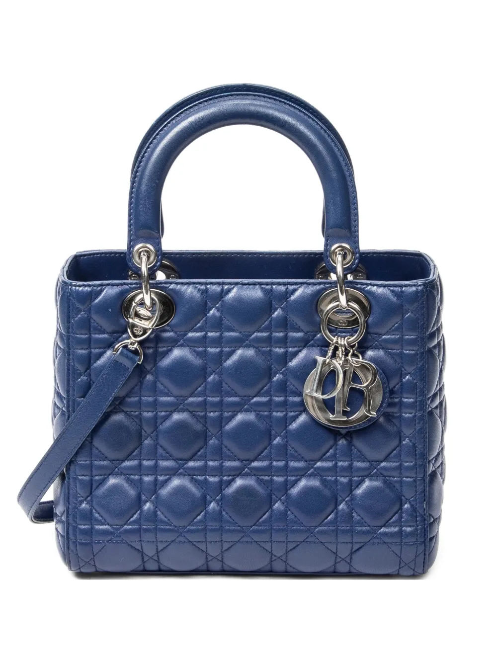 Christian Dior Pre-Owned Medium Lady Dior Zip handle bag - Blue