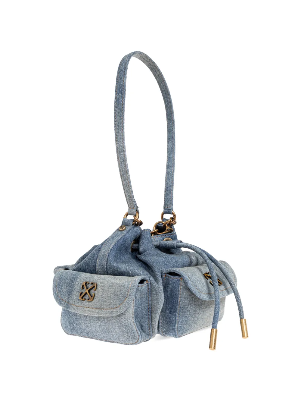 Off-White Dumbo.B bucket-tas met logoplakkaat Blauw