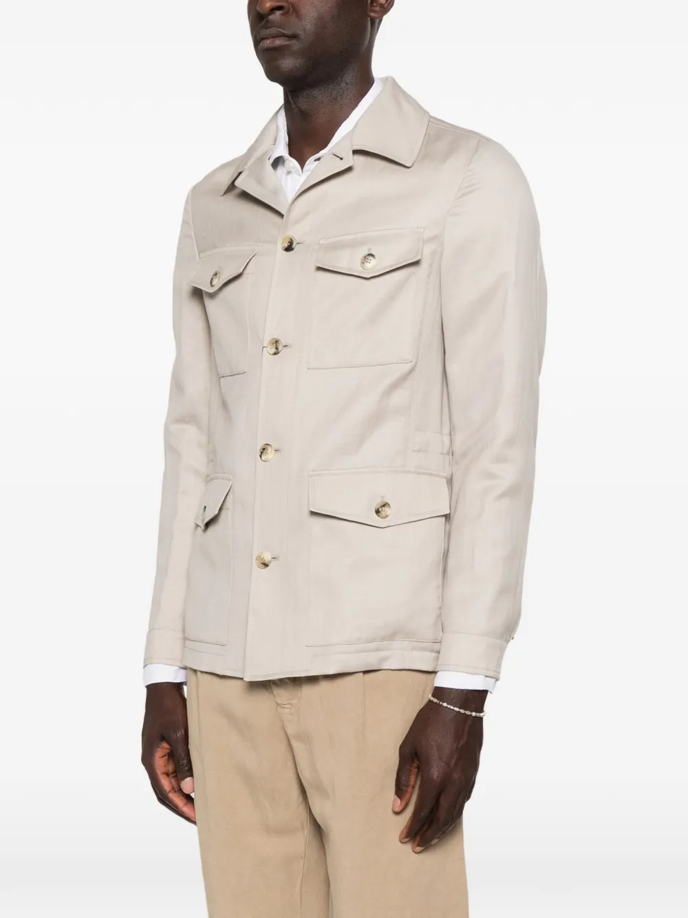 Canali Button-up jack Beige
